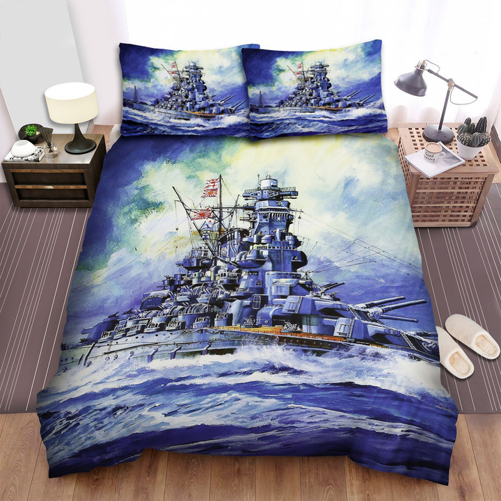 Military Weapon In Ww2 Of Ijn, Watercolor Of Yamato Bed Sheets Spread Duvet Cover Bedding Sets
