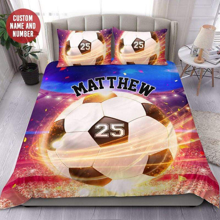 I Am A Champion Soccer Custom Duvet Cover Bedding Set With Your Name