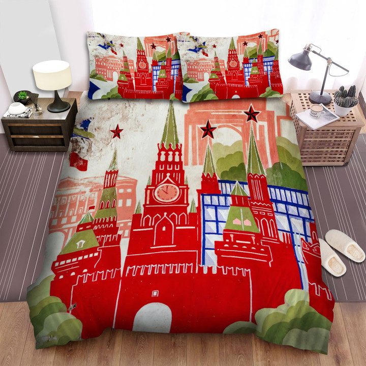 Moscow Kremlin Painting Art Bed Sheets Spread  Duvet Cover Bedding Sets