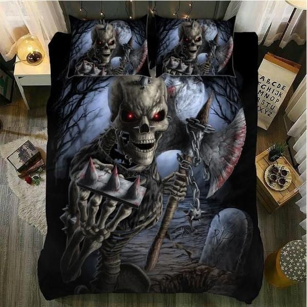 Awesome Skull  Bed Sheets Spread  Duvet Cover Bedding Sets