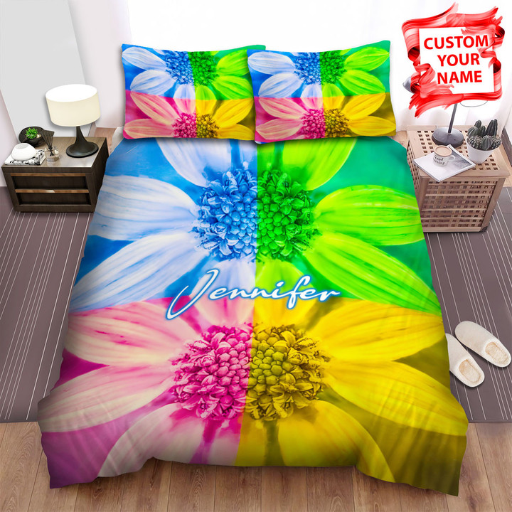 Personalized Sunflower Colorful Pop Art Bed Sheets Spread  Duvet Cover Bedding Sets