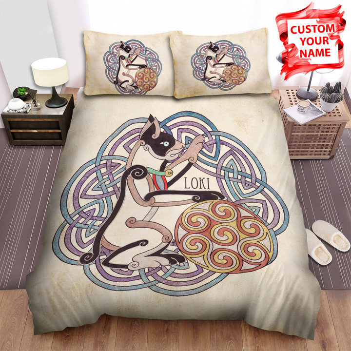 Viking Cat Nordic Symbol Bed Sheets Spread  Duvet Cover Bedding Sets