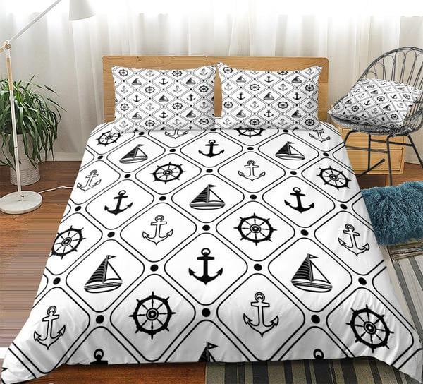 Ocean Nautical  Bed Sheets Spread  Duvet Cover Bedding Sets