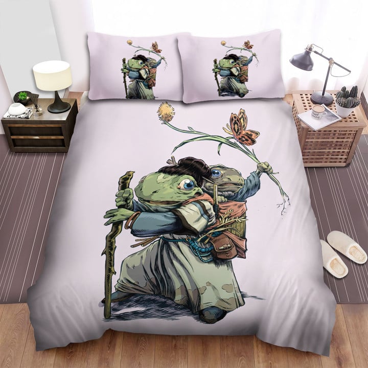 The Wildlife - The Frog Mom Carrying Her Kid Bed Sheets Spread Duvet Cover Bedding Sets
