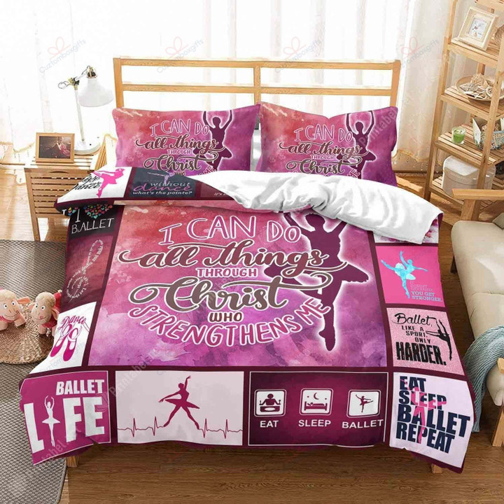 Ballet I Can Do All Things Bedding Set Bed Sheets Spread  Duvet Cover Bedding Sets