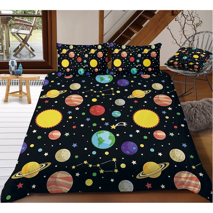 Planets Bedding Set  Bed Sheets Spread  Duvet Cover Bedding Sets