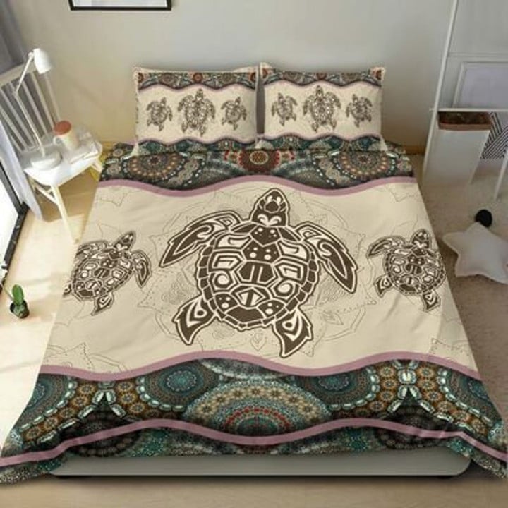 Turtle Mandala Pattern Bed Sheets Duvet Cover Bedding Sets