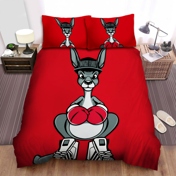 The Kangaroo Boxer In A Black Cap Bed Sheets Spread Duvet Cover Bedding Sets