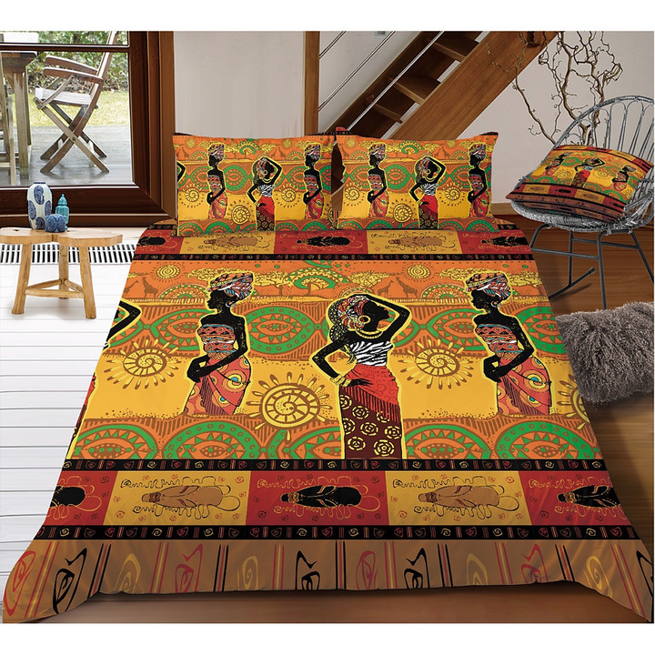 African Woman Bedding Set Bed Sheets Spread  Duvet Cover Bedding Sets