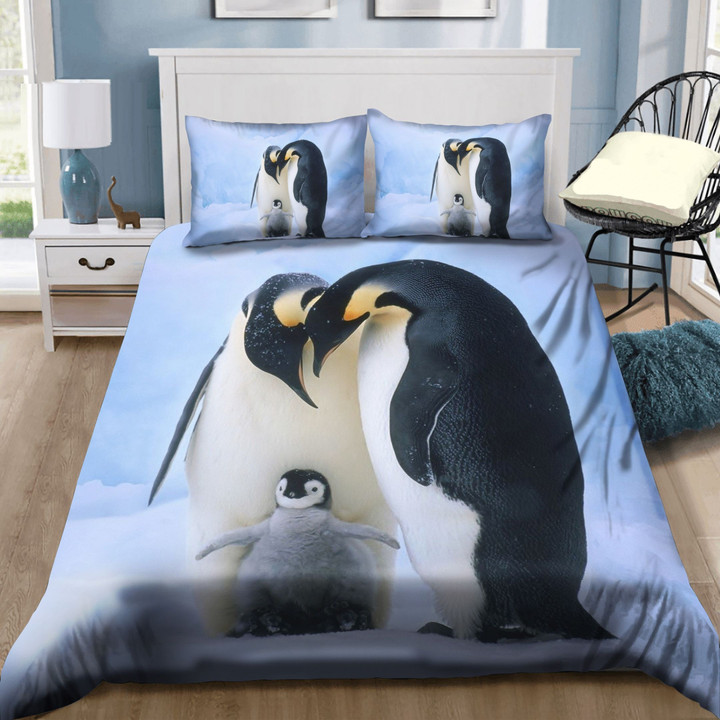 Penguin Family  Bed Sheets Spread  Duvet Cover Bedding Sets Perfect Gifts For Penguin Lover Gifts For Birthday Christmas Thanksgiving