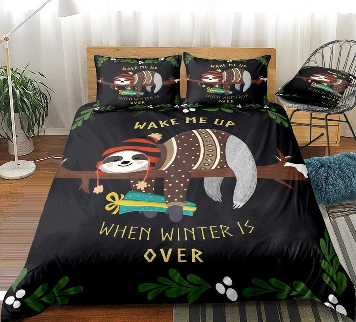 3D Sloth Wake Me Up When Winter Is Over  Bed Sheets Spread  Duvet Cover Bedding Sets