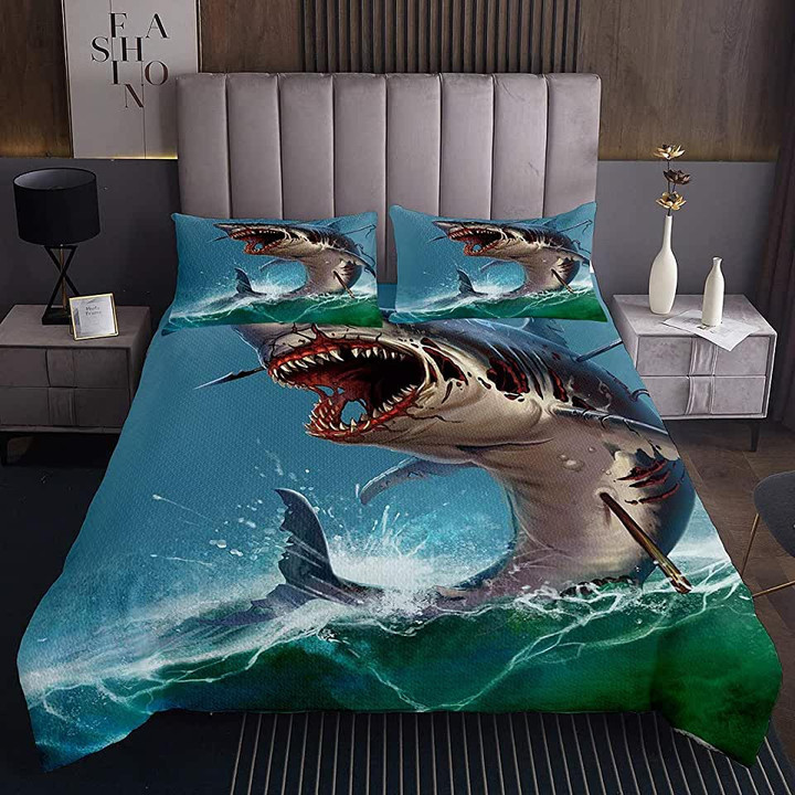Erosebridal Shark Bed Sheets Spread Duvet Cover Bedding Set