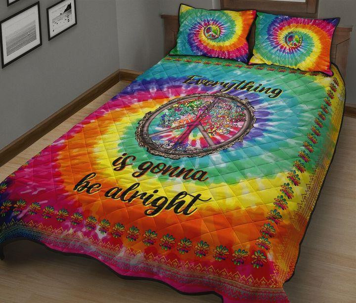 Hippie Everything Is Gonna Be Alright  Bed Sheets Spread  Duvet Cover Bedding Sets