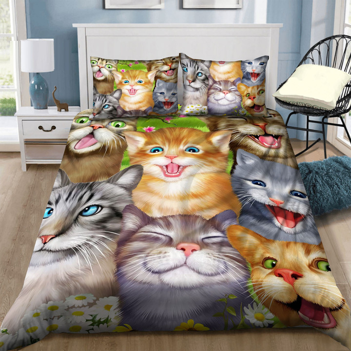 Funny Cat  Bed Sheets Spread  Duvet Cover Bedding Sets