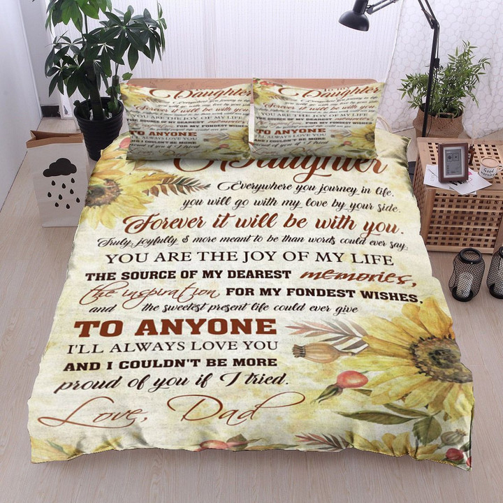 Personalized Chrysanthemum Family To My Daughter To Anyone I'll Always Love You And I Couldn't Be More Proud Of You If I Tried  Bed Sheets Spread  Duvet Cover Bedding Sets