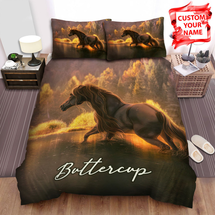 Personalized The Wild Animal - The Horse Moving In The Water Bed Sheets Spread Duvet Cover Bedding Sets