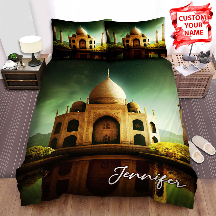 Personalized Taj Mahal Night Graphic Design Bed Sheets Spread  Duvet Cover Bedding Sets