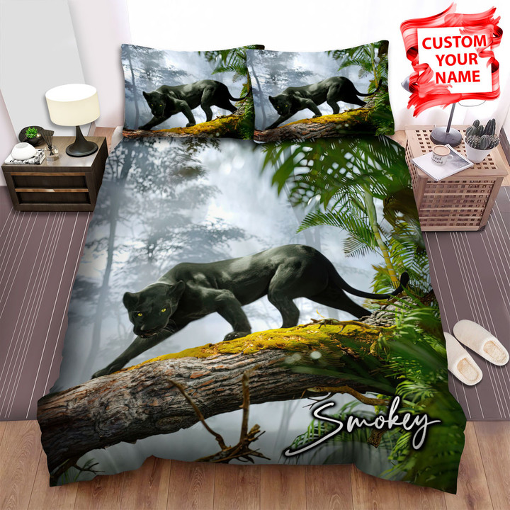 Personalized The Wild Animal - The Panther Watching His Target Bed Sheets Spread Duvet Cover Bedding Sets