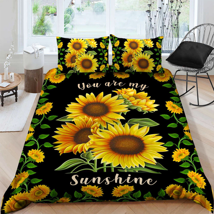 3D Sunflower You Are My Sunshine  Bed Sheets Spread  Duvet Cover Bedding Sets