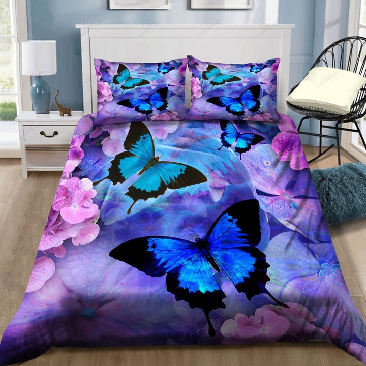 Blue Butterfly Bedding Set (Duvet Cover & Pillow Cases)