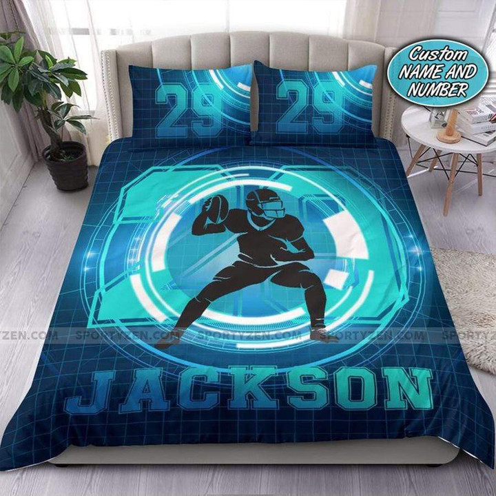 Football Techlight Custom Duvet Cover Bedding Set With Your Name And Number