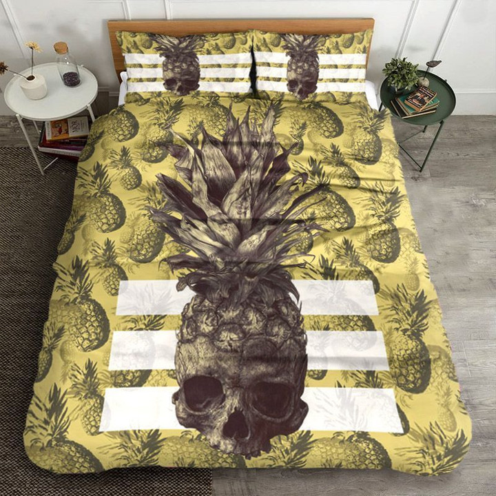 Skull Pineapple  Bed Sheets Spread  Duvet Cover Bedding Sets