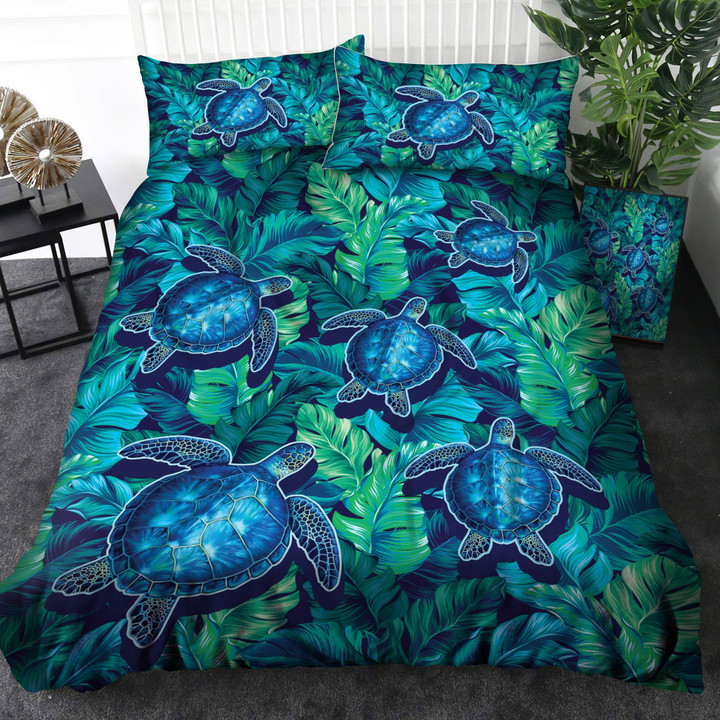 Blue Turtle Bedding Set Bed Sheets Spread  Duvet Cover Bedding Sets