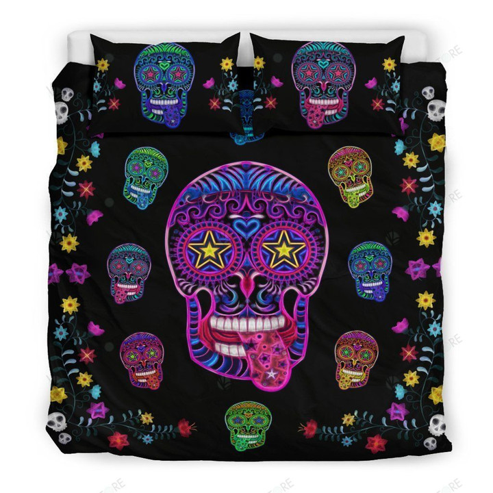 Sugar Skull Superstar Bed Sheets Duvet Cover Bedding Set Great Gifts For Birthday Christmas Thanksgiving