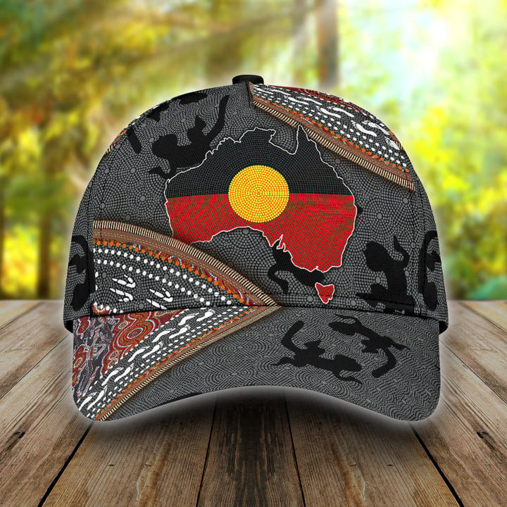 Aboriginal Dots Zip Pattern 3D Cap & Hat, 3D Baseball Cap, Classic Cap
