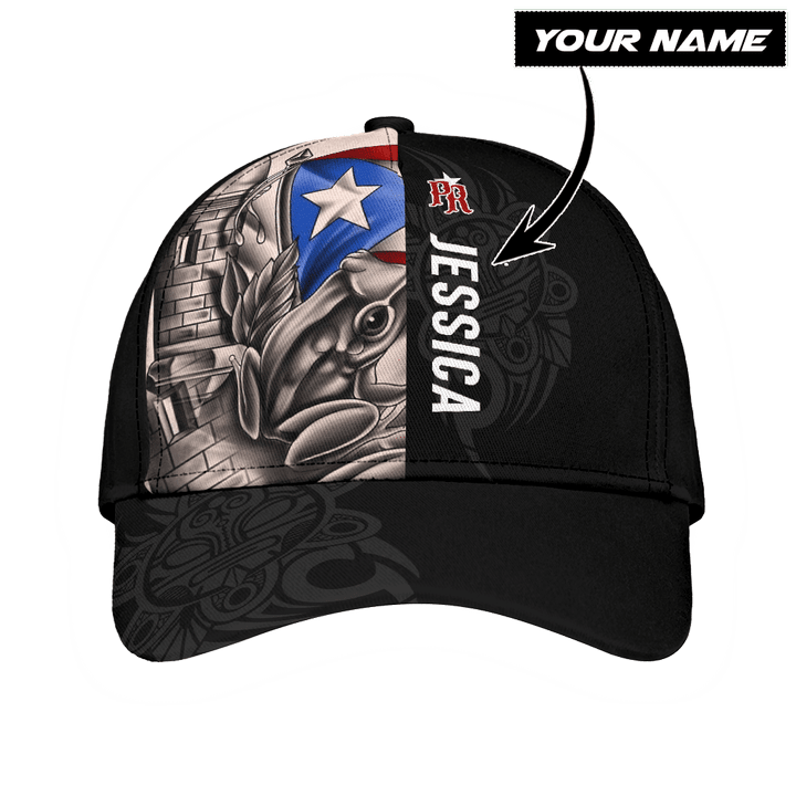 Customize Name Coqui Puerto Rico Black3D Cap & Hat, 3D Baseball Cap, Classic Cap