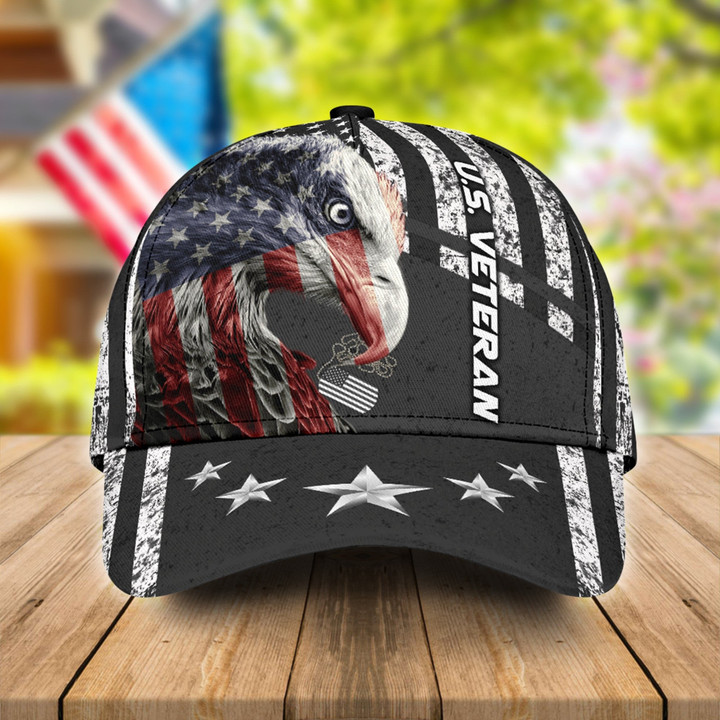 US Veteran Eagle Flag 3D Cap & Hat, 3D Baseball Cap, Classic Cap