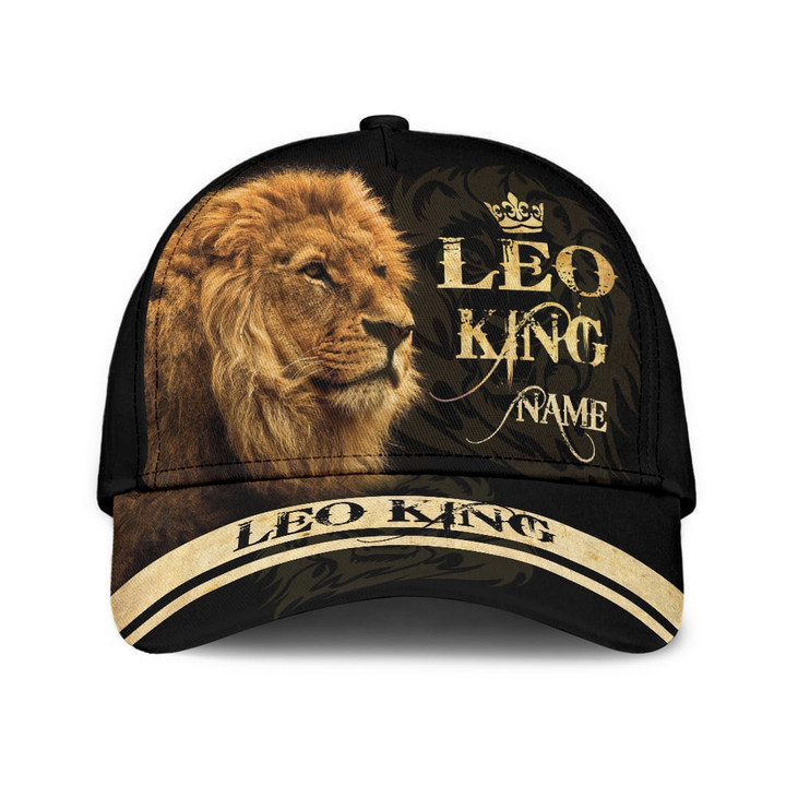 Personalized Name Leo King Lion 3D Cap & Hat, 3D Baseball Cap, Classic Cap