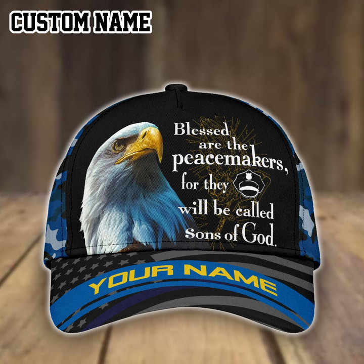 Customized Name Eagle Police 3D Cap & Hat, 3D Baseball Cap, Classic Cap