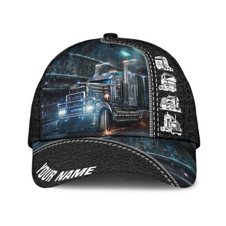 Custom Name Light Trucker 3D Cap & Hat, 3D Baseball Cap, Classic Cap