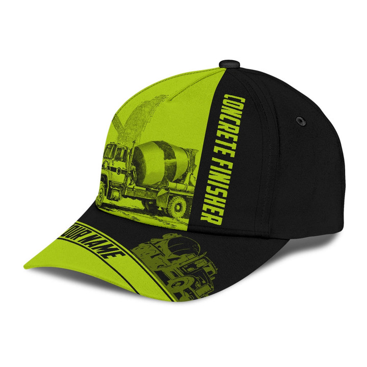 Concrete Finisher Green Safety Custom name Cap Tmarc Tee