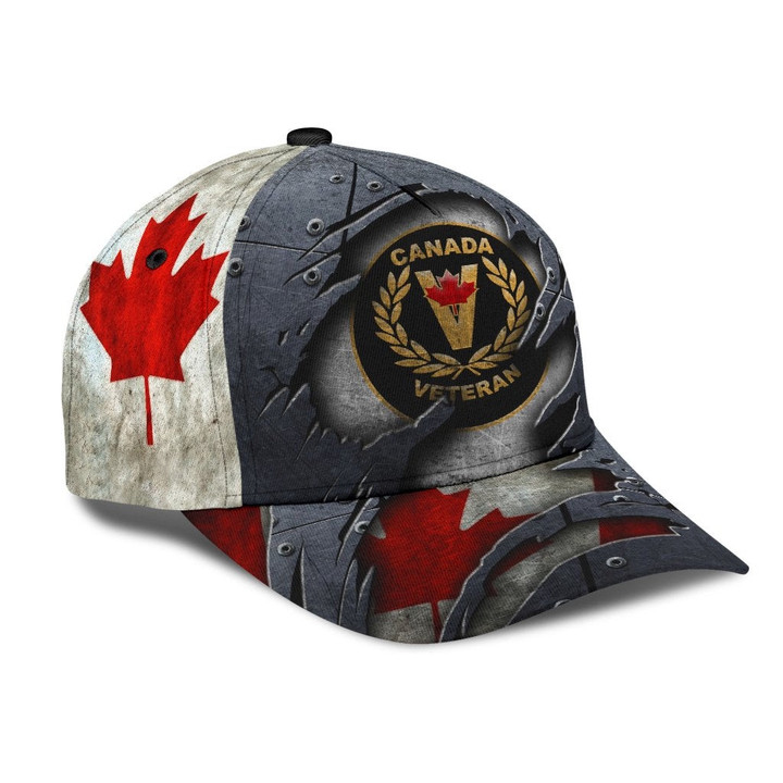 Canadian Veteran 3D Cap & Hat, 3D Baseball Cap, Classic Cap