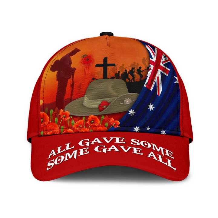 Anzac Day Australia Flag All Gave Some 3D Cap & Hat, 3D Baseball Cap, Classic Cap