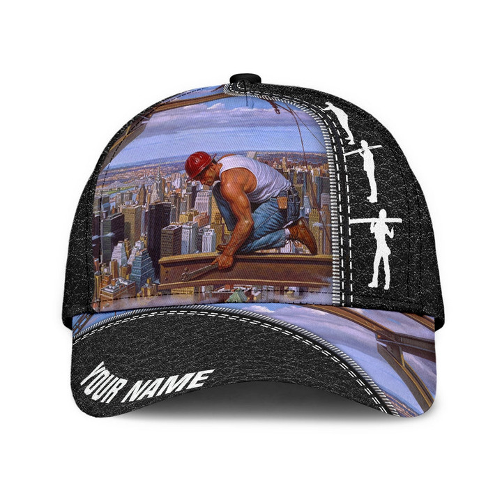 Personalized Ironworker Black Purple 3D Cap & Hat, Classic Cap, 3D Baseball Cap