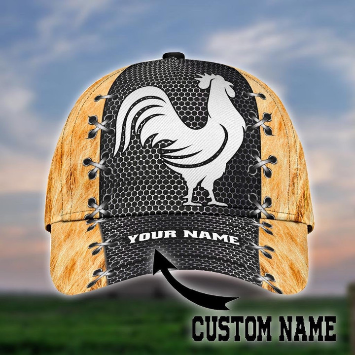 Personalized Rooster Yellow 3D Cap & Hat, Classic Cap, 3D Baseball Cap