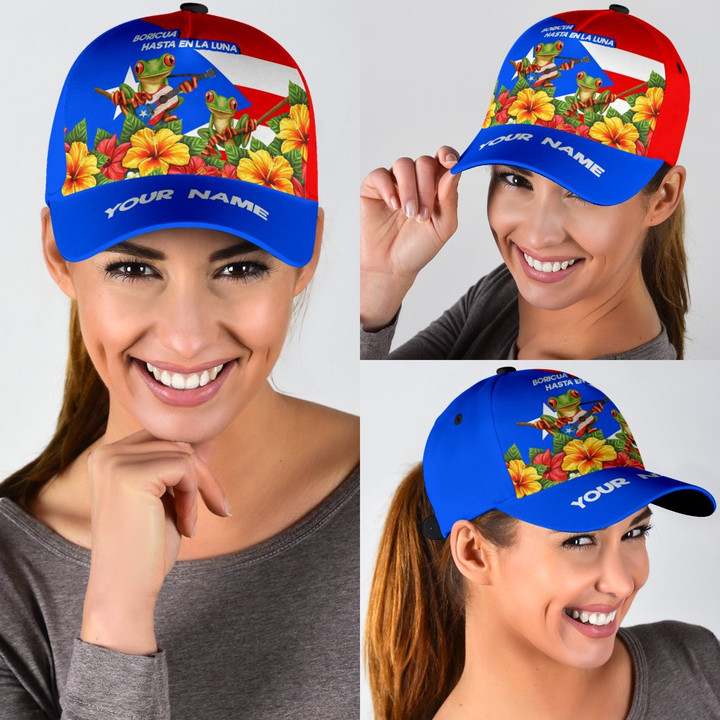 Customize Name Coqui Puerto Rico 3D Cap & Hat, Classic Cap, 3D Baseball Cap