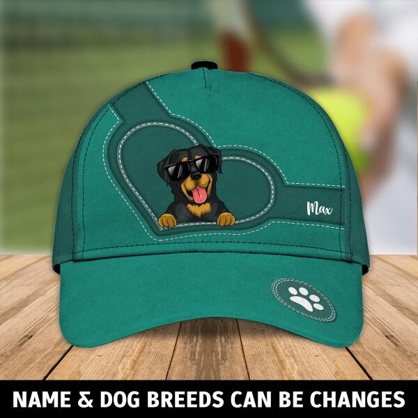 Personalized Rottweiler The Dog Father Turquoise 3D Cap & Hat, Classic Cap, 3D Baseball Cap
