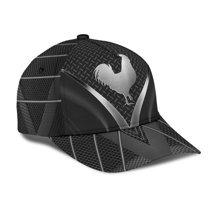 Rooster Metal Pattern 3D Cap & Hat, Classic Cap, 3D Baseball Cap
