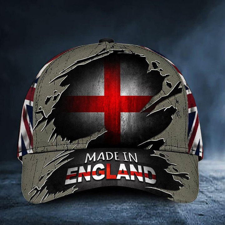 Made In England UK Flag Vintage 3D Cap & Hat, Classic Cap, 3D Baseball Cap