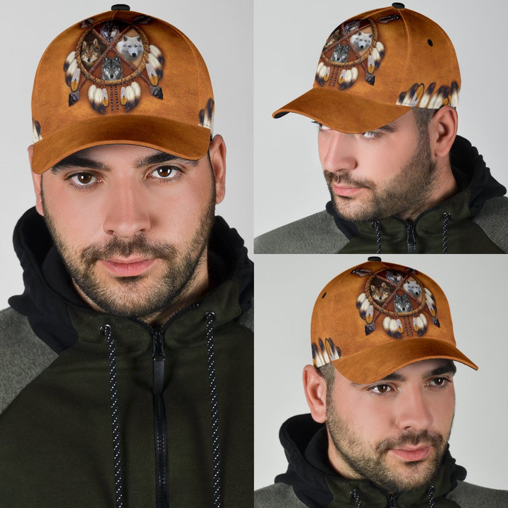Native American Leather 3D Cap & Hat, Classic Cap, 3D Baseball Cap