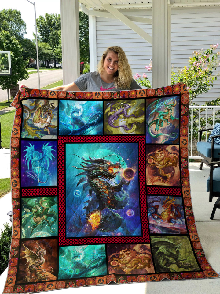 Ferocious Dragon Quilt Blanket Great Customized Gifts For Birthday Christmas Thanksgiving Perfect Gifts For Dragon Lover
