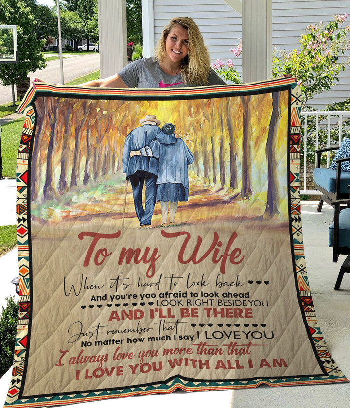 Personalized Family To My Wife From Husband I'll Be There Quilt Great Customized Gifts For Birthday Christmas Thanksgiving Mother's Day