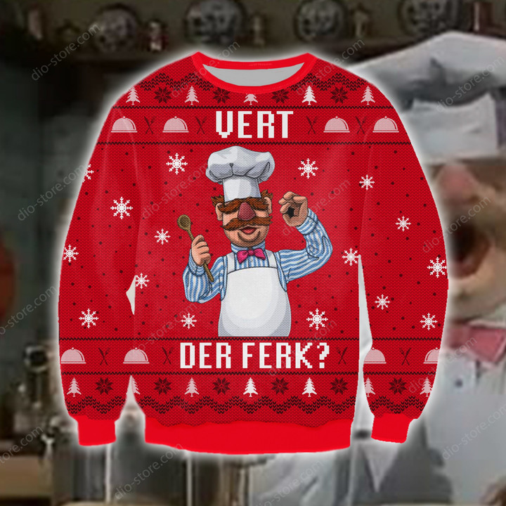 Vert Der Ferk Ugly Christmas Sweater, All Over Print Sweatshirt