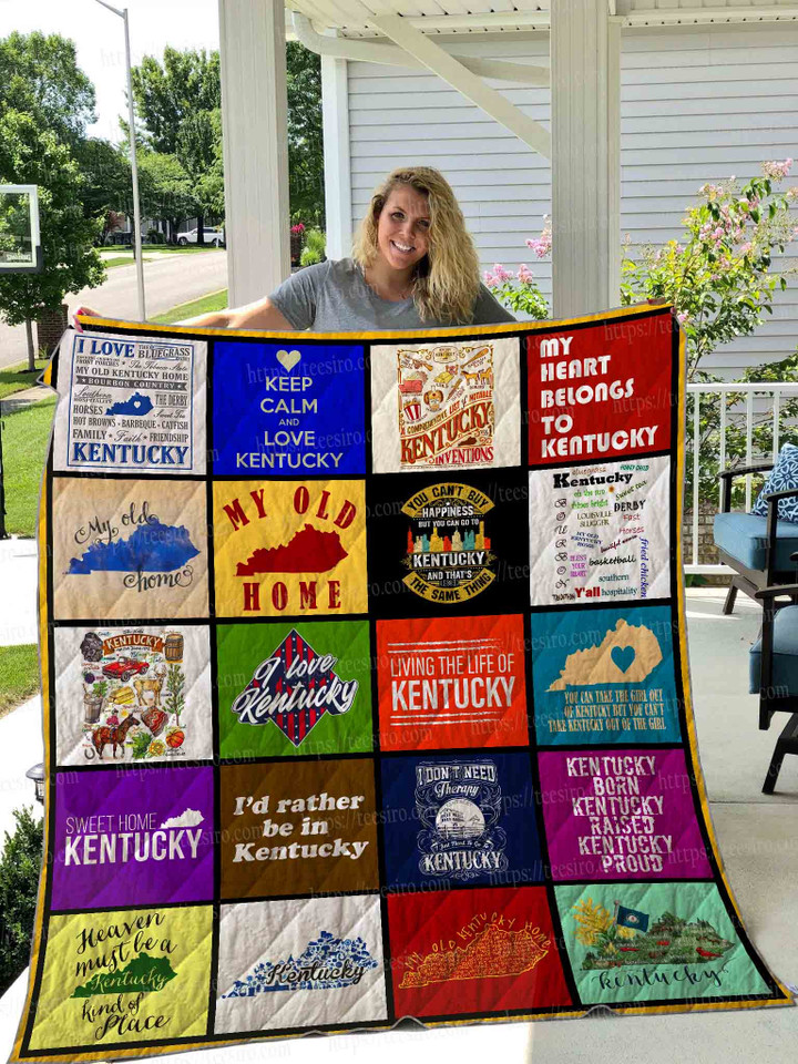 Kentucky My Heart Belongs To Kentucky Quilt Blanket Great Customized Gifts For Birthday Christmas Thanksgiving Perfect Gifts For Kentucky