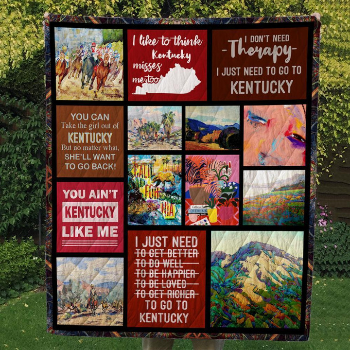 Kentucky She'll Want To Go Back Quilt Blanket Great Customized Gifts For Birthday Christmas Thanksgiving Perfect Gifts For Kentucky
