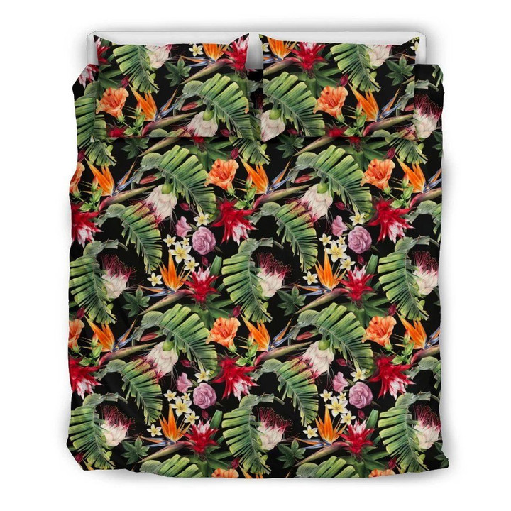 Hawaii Tropical Flowers Watercolor Pattern  Bed Sheets Spread  Duvet Cover Bedding Sets